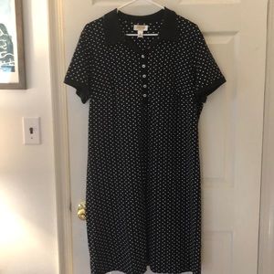 Black and white polkadot polo dress by Talbots.